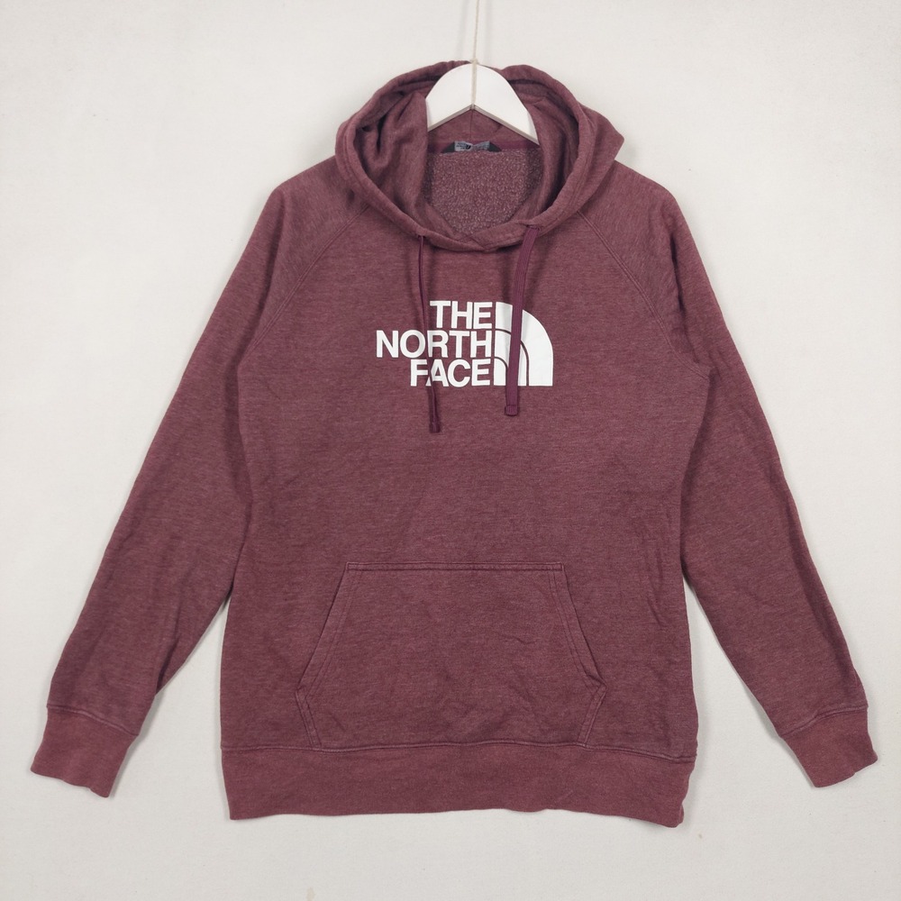 The North Face Mens Half Dome Logo Pullover Hoodie Burgundy NF0A3NVW Size L